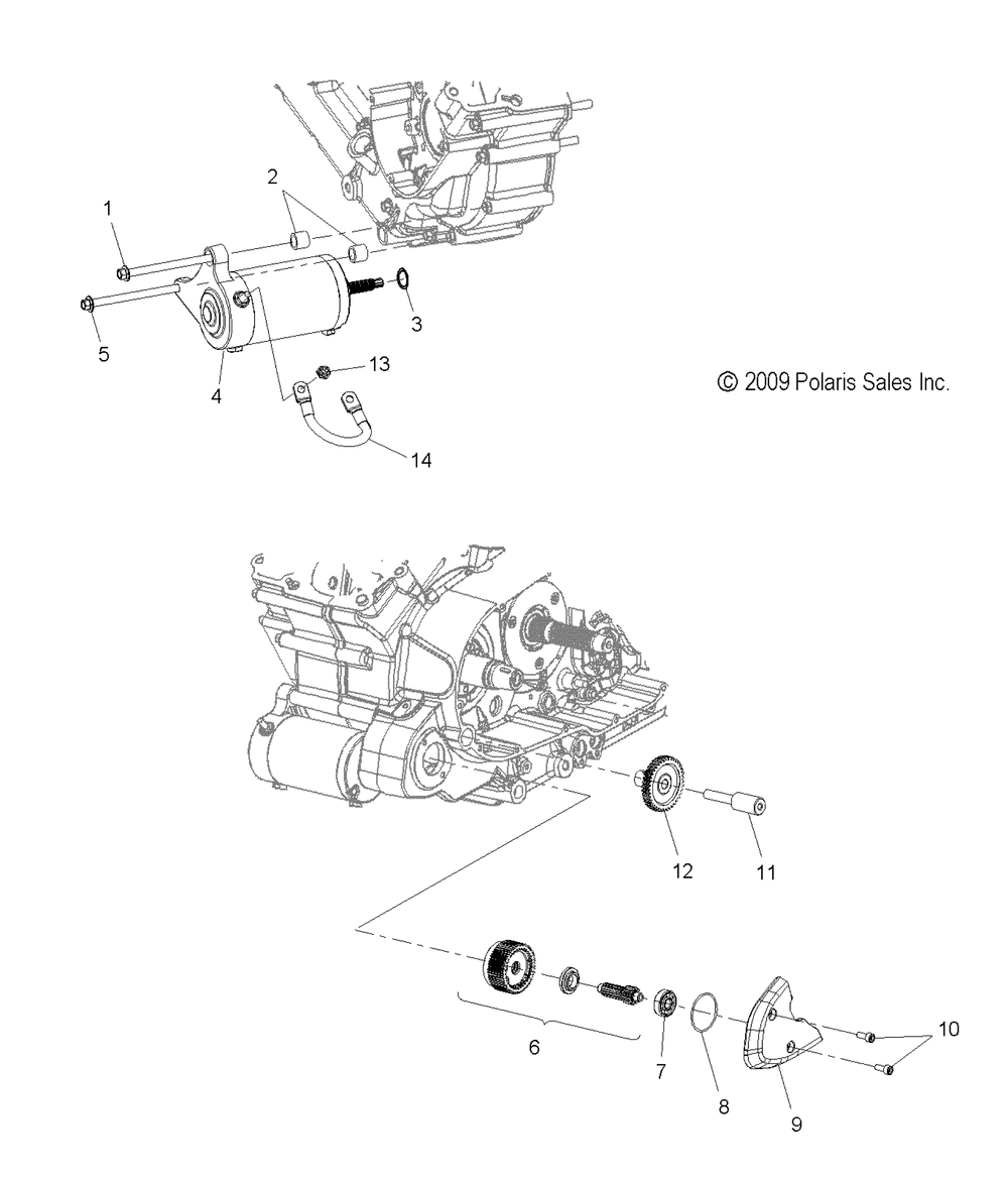 Engine starter motor - v14ba36_bw36