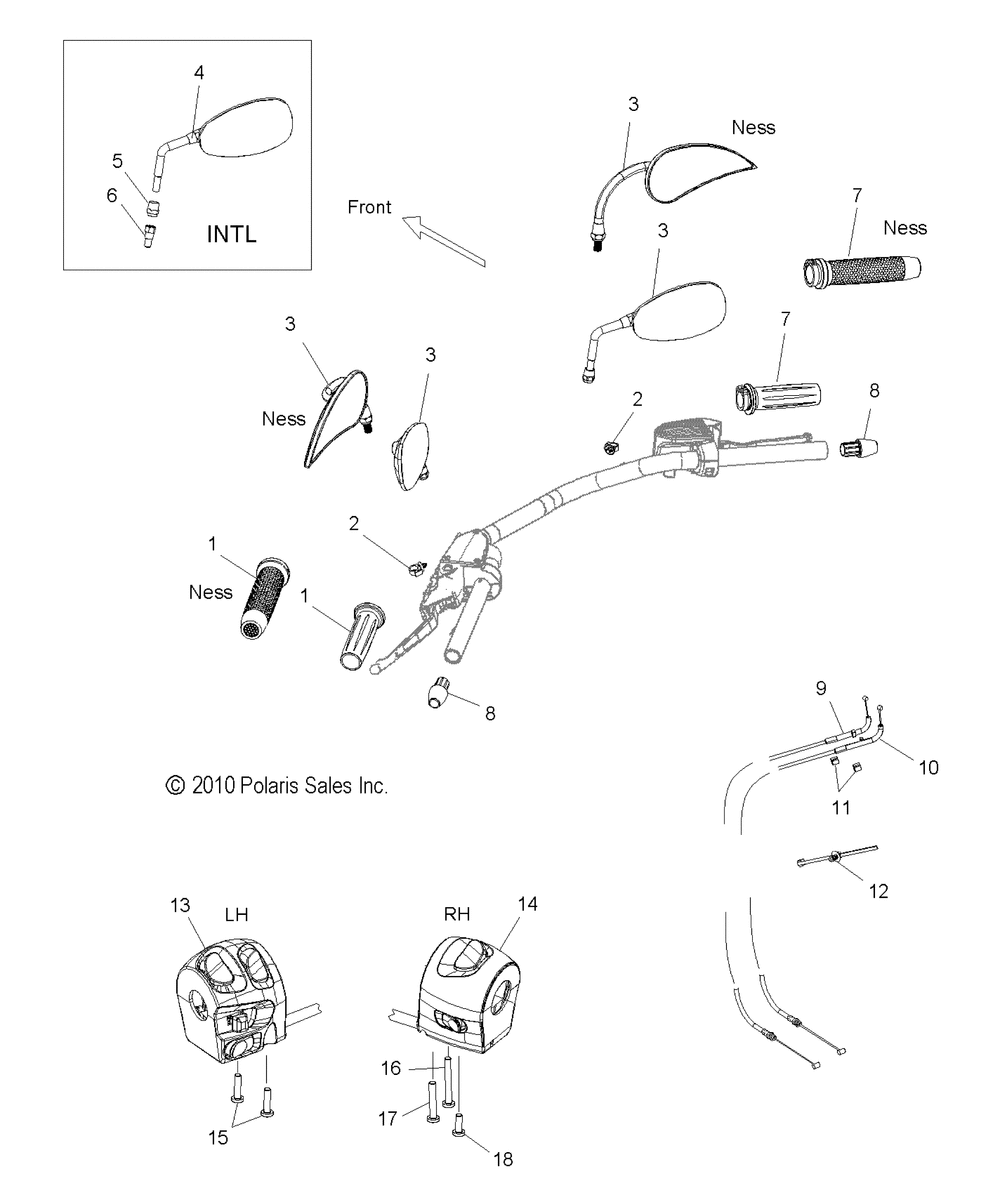 Steering controls and mirrors - v11ga36_gb36_gc36