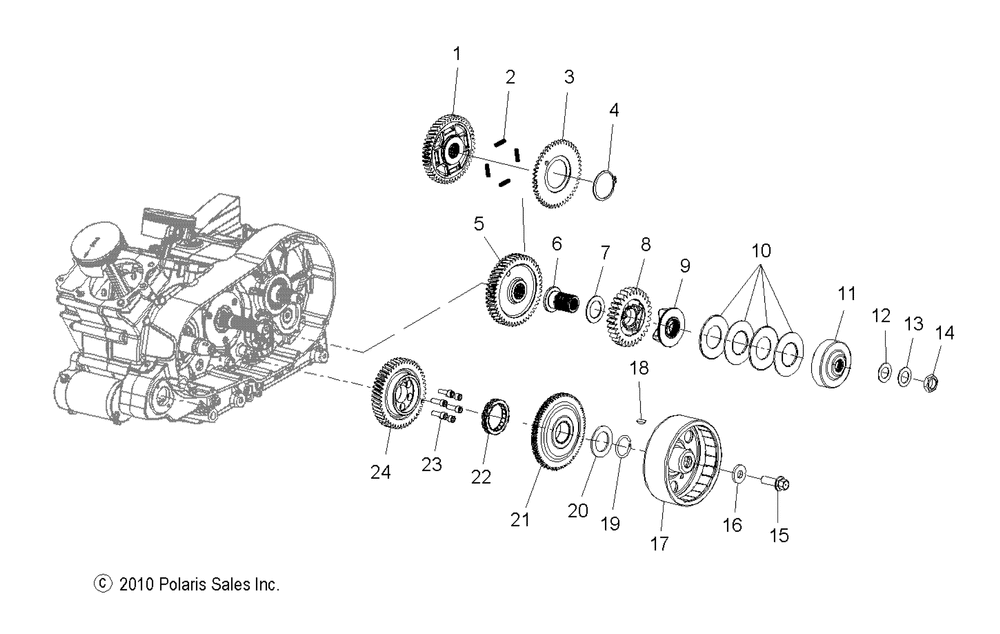 Drive train primary drive - v11ga36_gb36_gc36