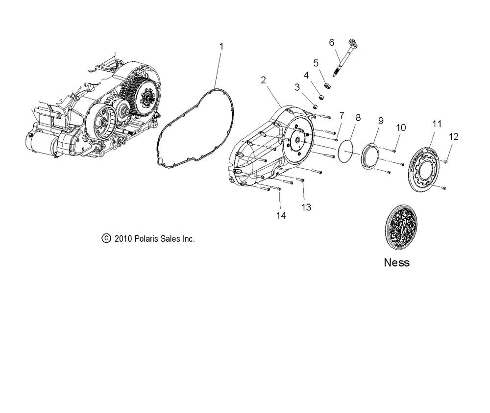 Engine primary cover - v11sw36_sa36_aw36