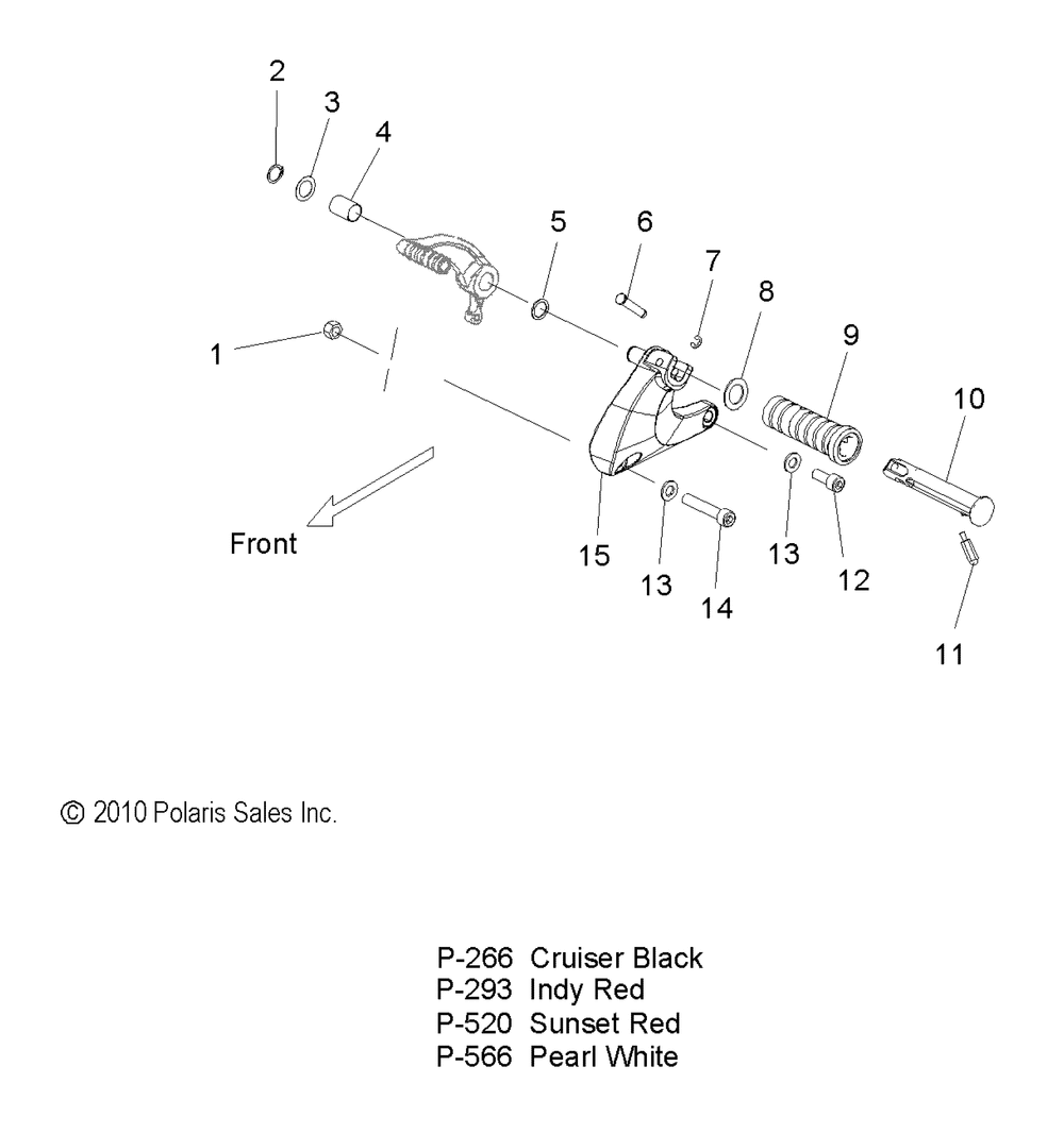 Chassis footpeg l.h. - v11xb36 all options