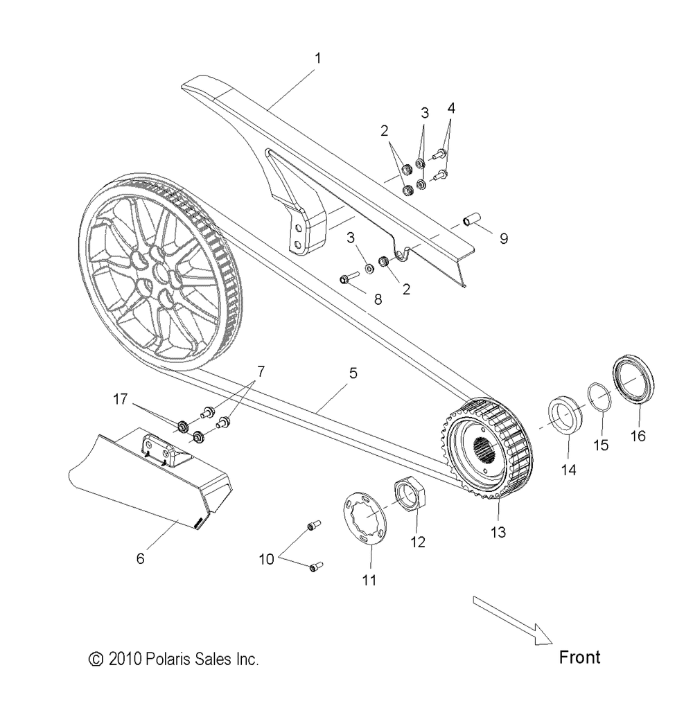 Drive train drive sprocket and belt and guards - v11xb36 all options