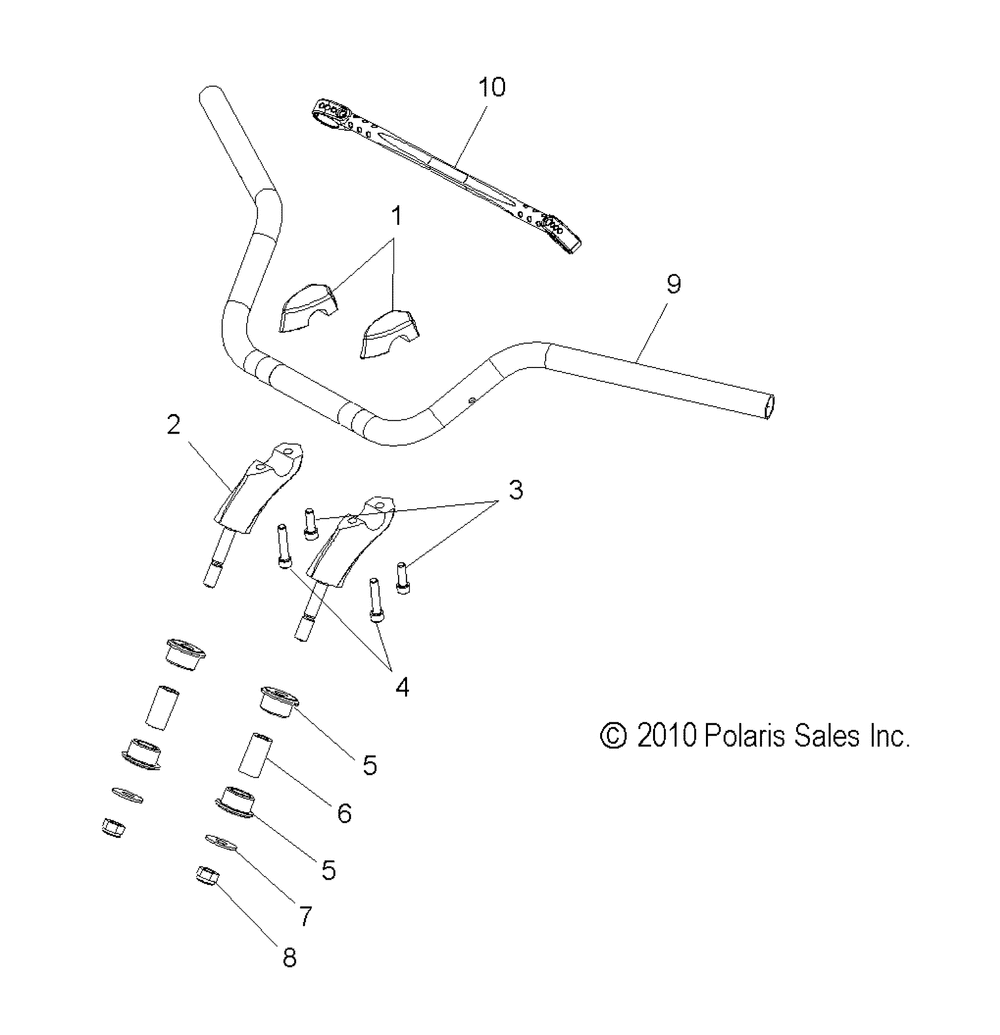 Steering handlebar mounting - v12gb36_ga36_zb36