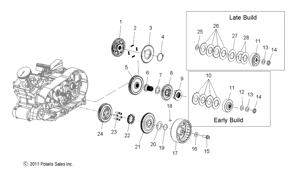 Drive train primary drive - v12hs36_ha36 all options