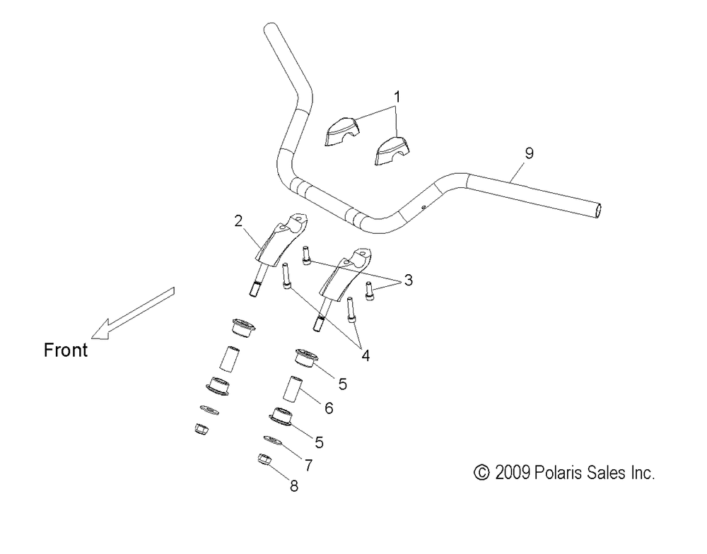 Steering handlebar mounting - v12hs36_ha36 all options