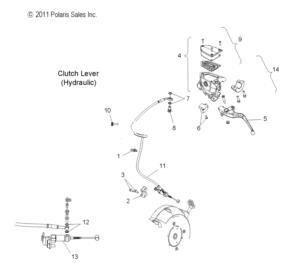 Steering clutch lever - v12sw36_aw36 all options