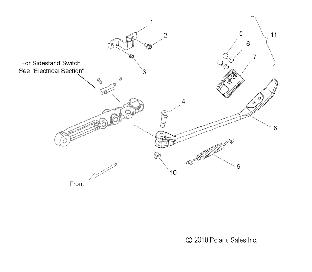 Chassis side stand - v12wb36na