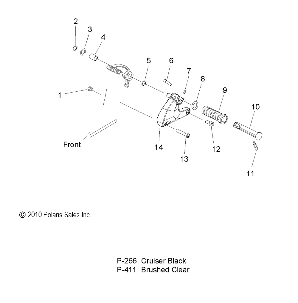 Chassis footpeg lh - v12wb36na