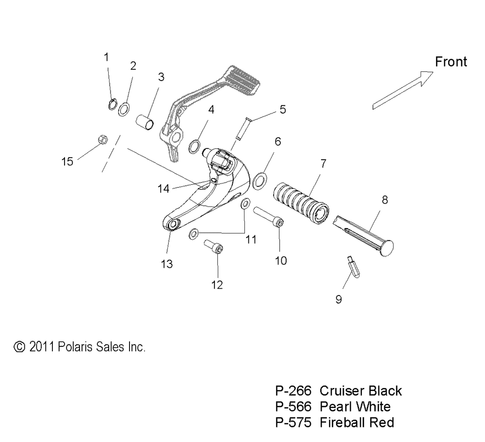 Chassis footpeg r.h. - v12xb36 all options