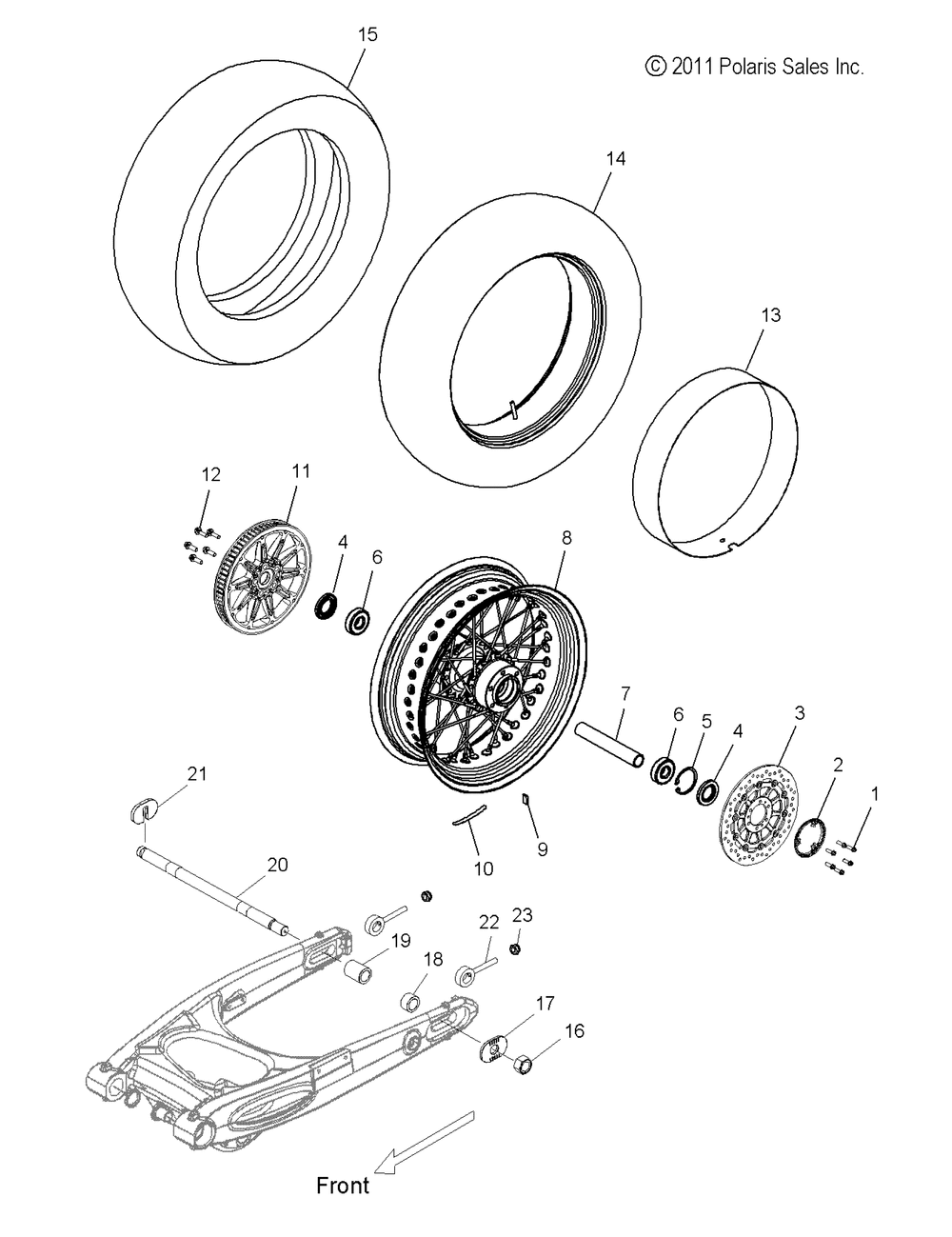 Wheels rear laced - v13bw36