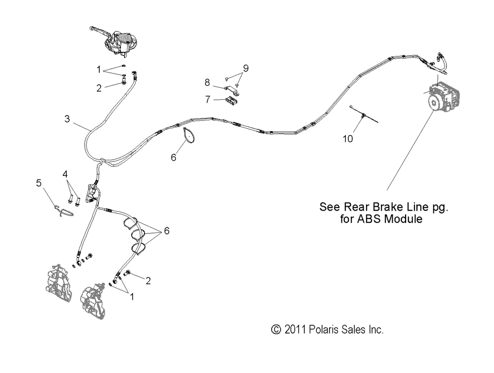 Brakes brake line front abs - v14da_db_dw_tw_zw36