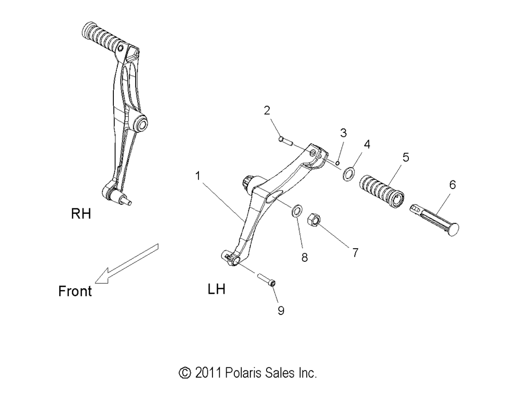 Chassis footpeg passenger - v12bw36_ew36