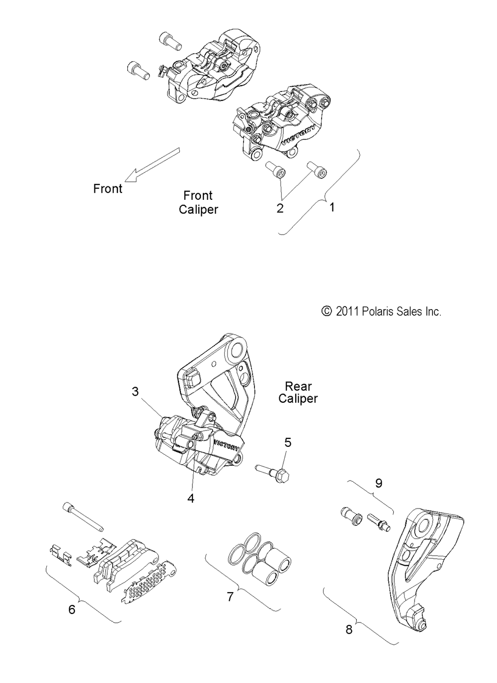 Brakes caliper front and rear - v14ba36_bw36 all options