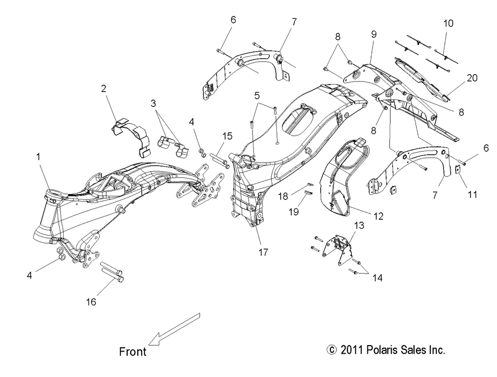 Chassis frame asm. - v14da_db_dw_tw_zw36 all options