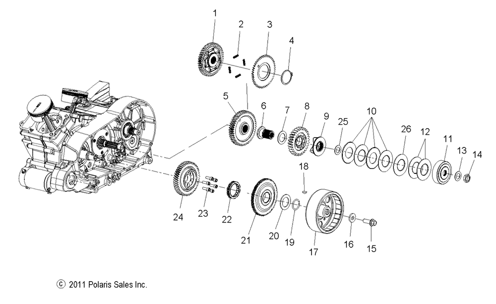 Drive train primary drive - v14ga36na_naa_nac_ea