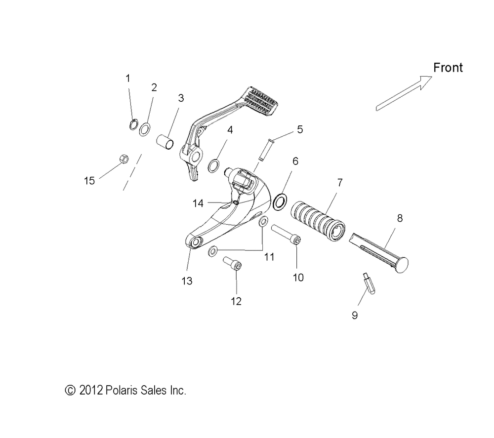 Chassis footpeg rh - v14ga36na_naa_nac_ea