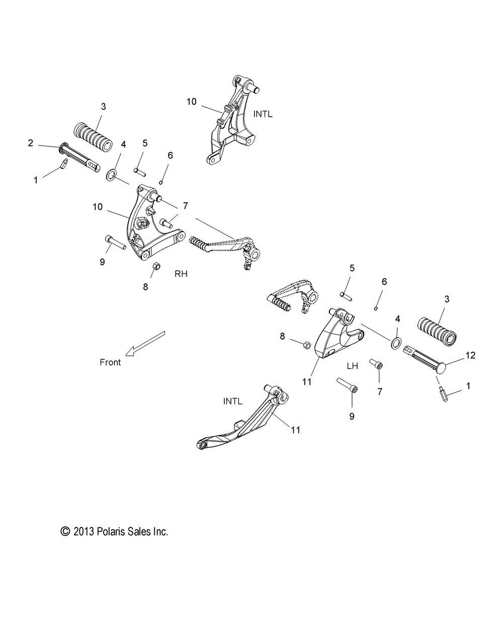 Chassis footpeg l.h. r.h. - v14mb36 all options