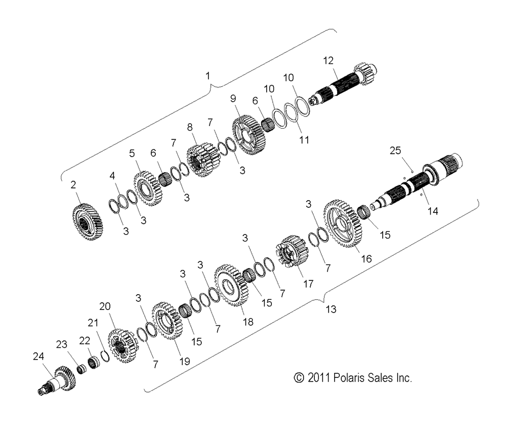 Drive train transmission - v14mb36 all options