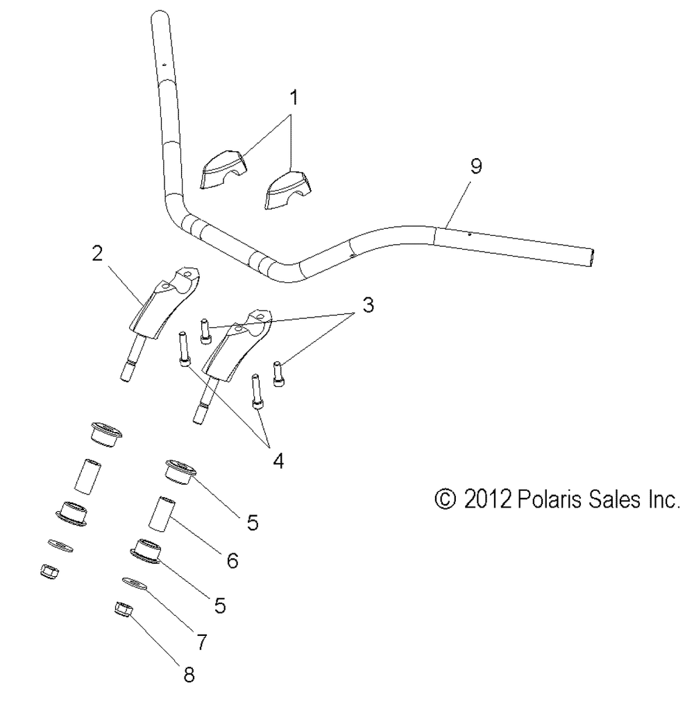 Steering handlebar mounting - v14rb36 all options