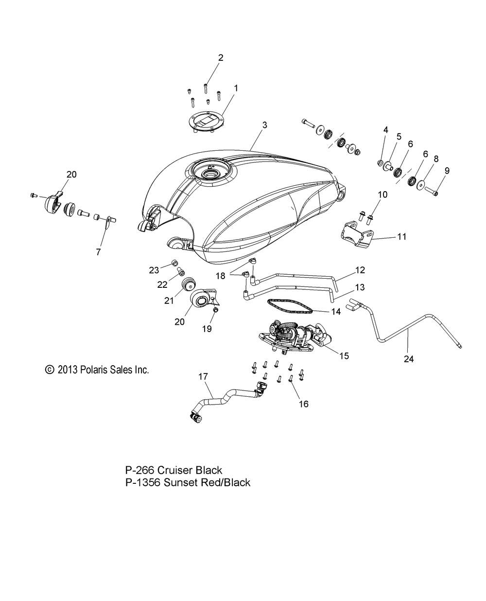 Body fuel tank - v14rb36 all options