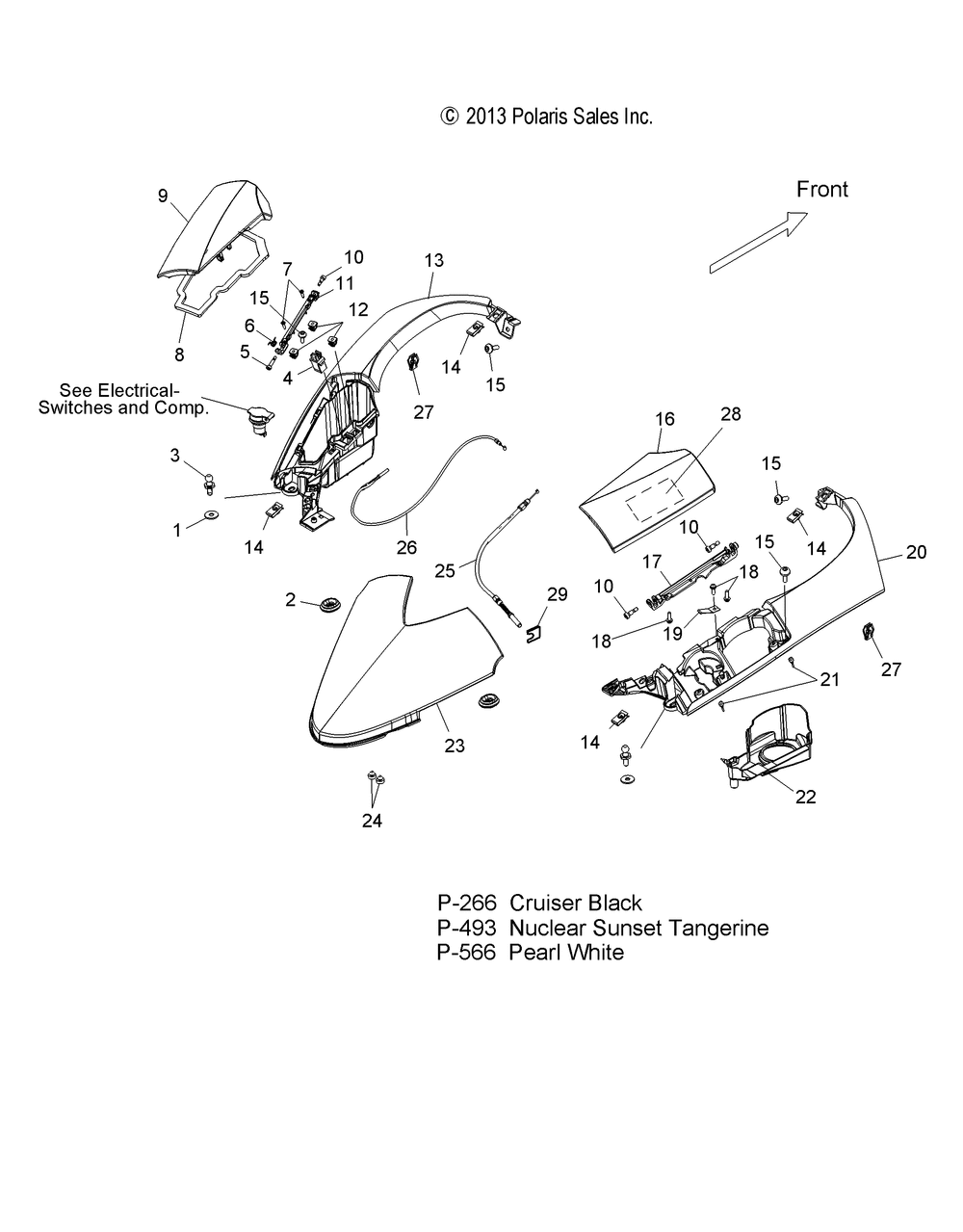 Body tank cover - v14sw36 all options