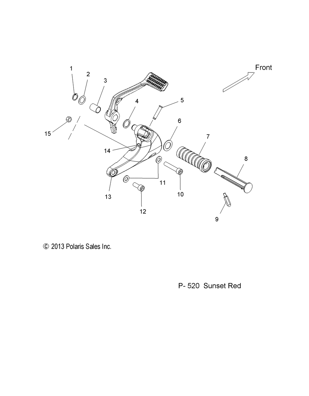 Chassis footpeg r.h. - v14xb36ns_nsa_nsc_es