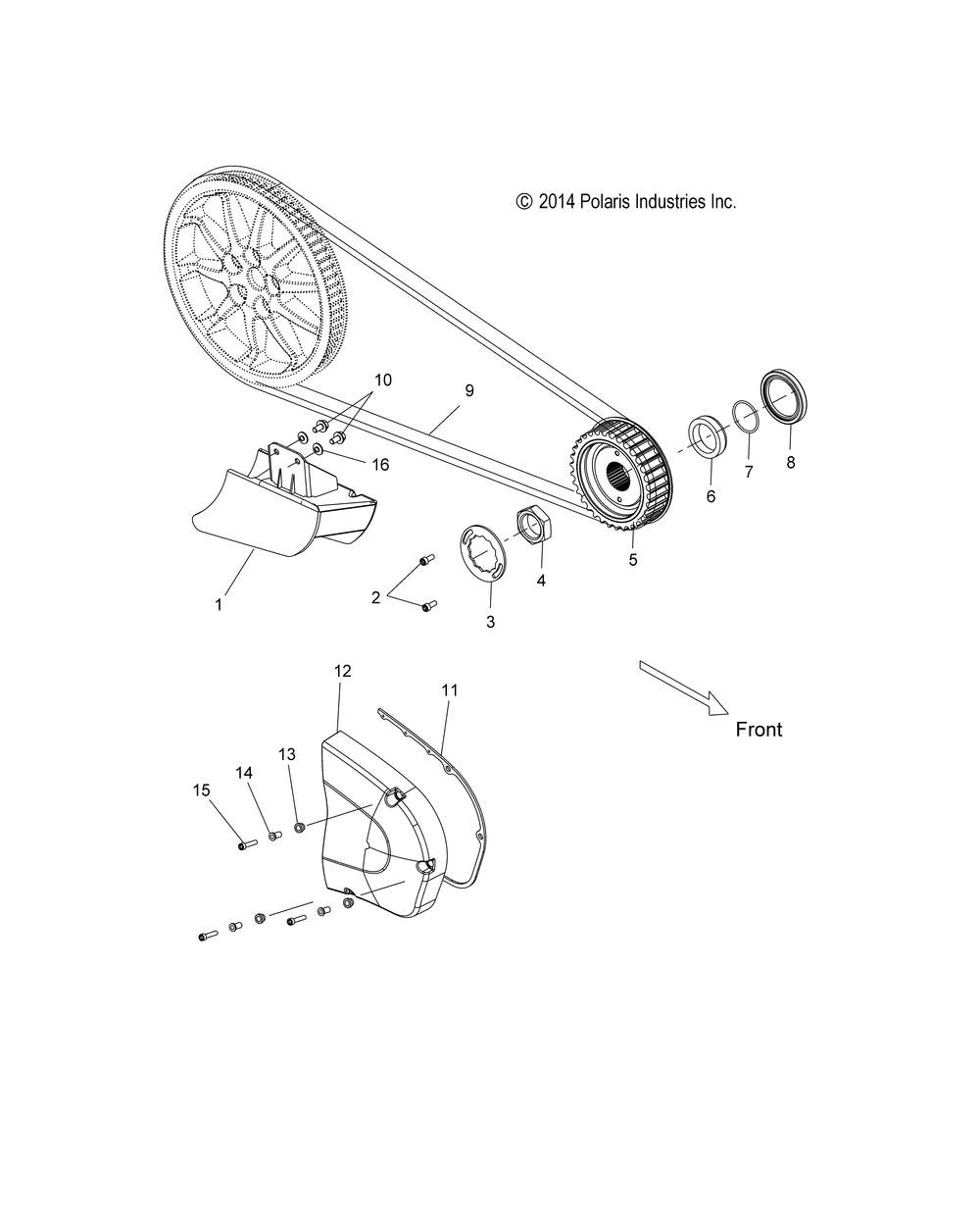 Drive train drive sprocket belt cover and guard - v15cw_db_dw_tw36 all options