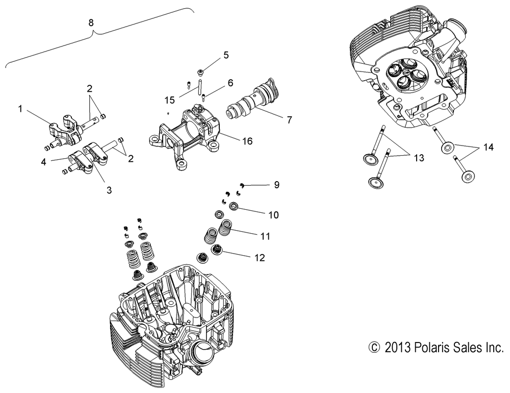 Engine valve train - v15cw_db_dw_tw36 all options