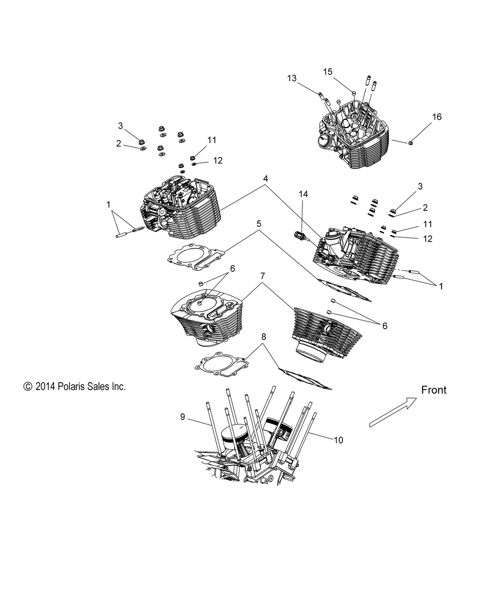 Engine cylinder and head - v15ha36_hr_hs36