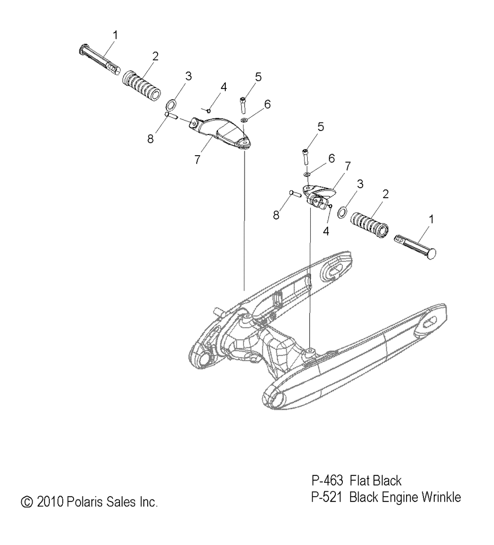 Chassis footpegs passenger - v15ha36_hr_hs36