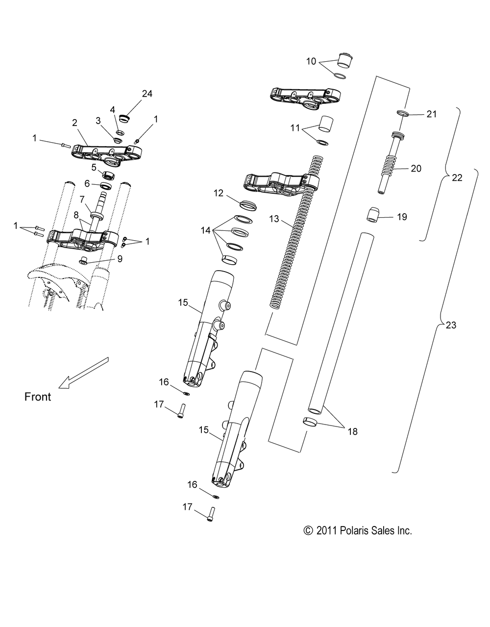 Suspension front forks - v15mw36 all options