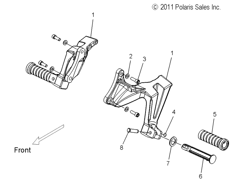 Chassis footpegs passenger - v15mw36 all options