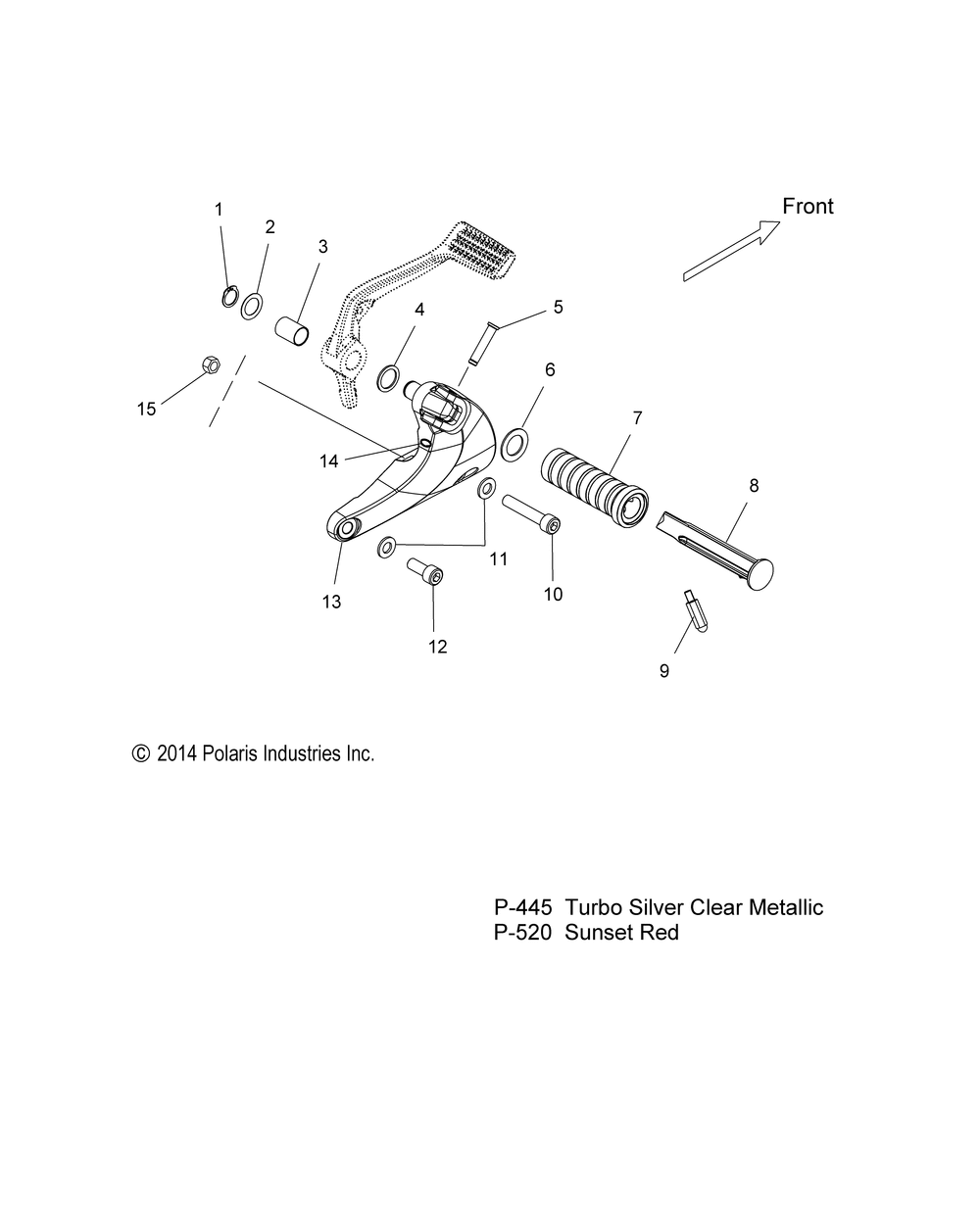 Chassis footpeg r.h. - v15xb36es_eu