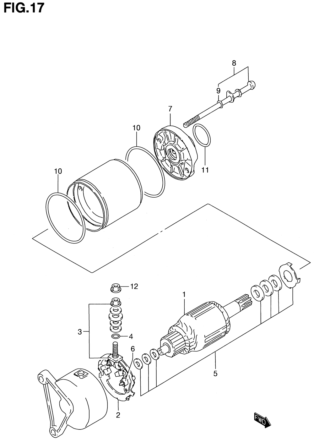 Starting motor (model v_w_x)