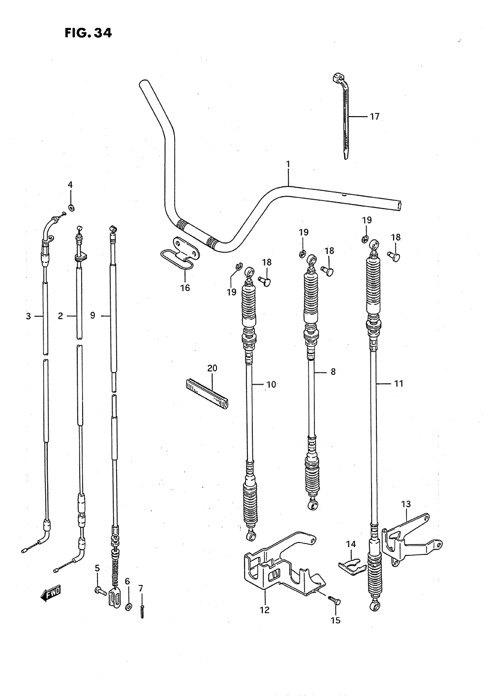 Handlebar - cable (model j_k)