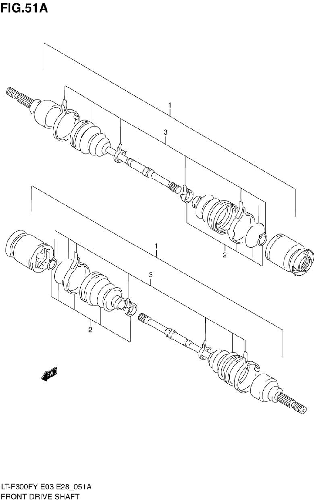 Front drive shaft (model k1_k2)