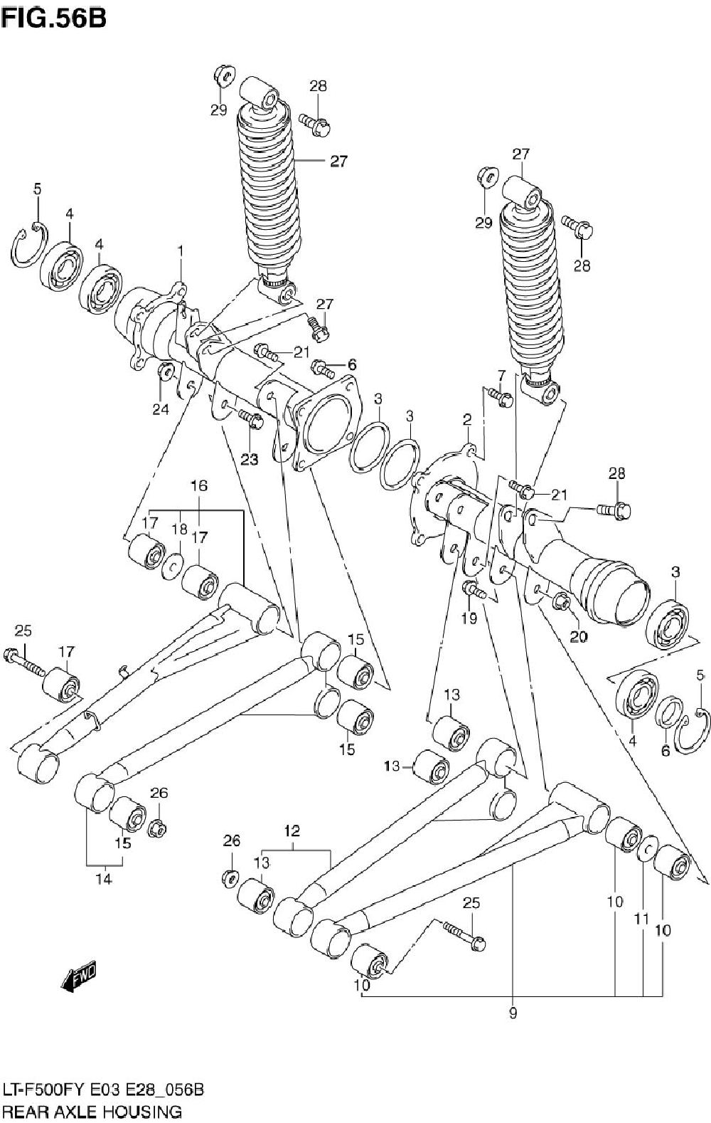 Rear axle housing (model k1_k2)