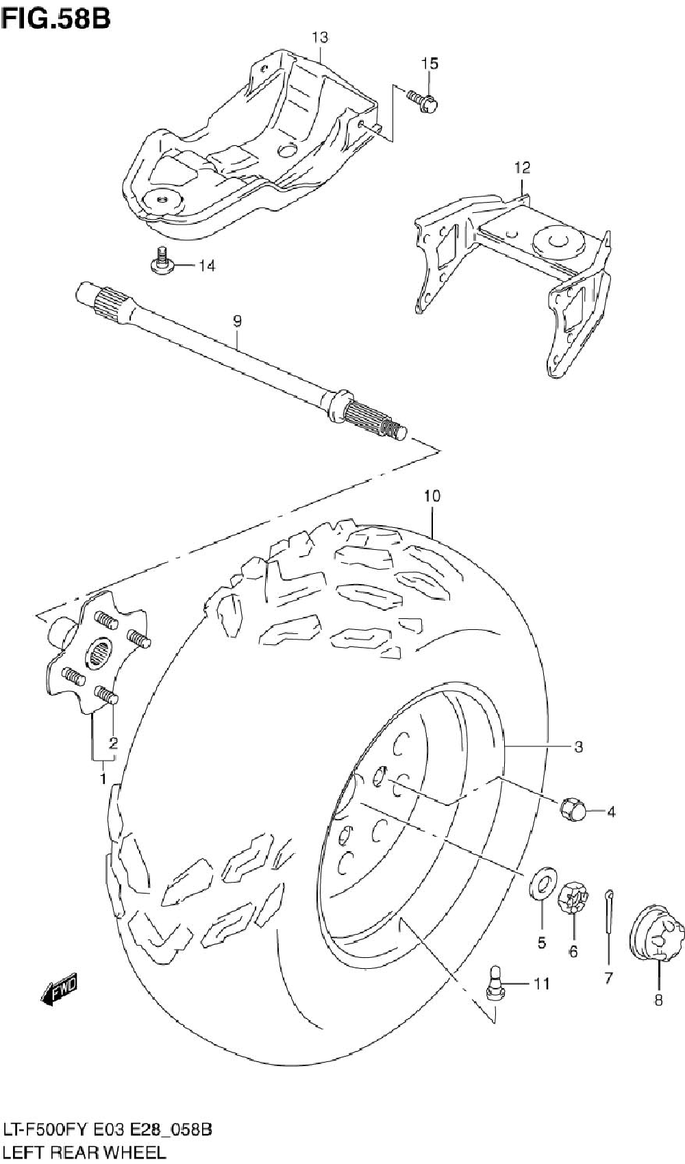 Left rear wheel (model k1_k2)