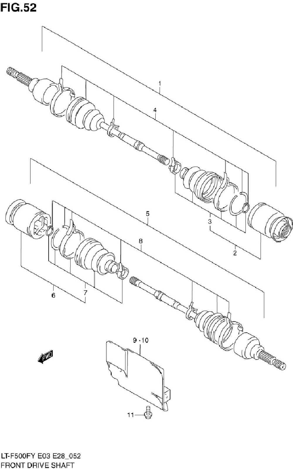 Front drive shaft (model w_x)