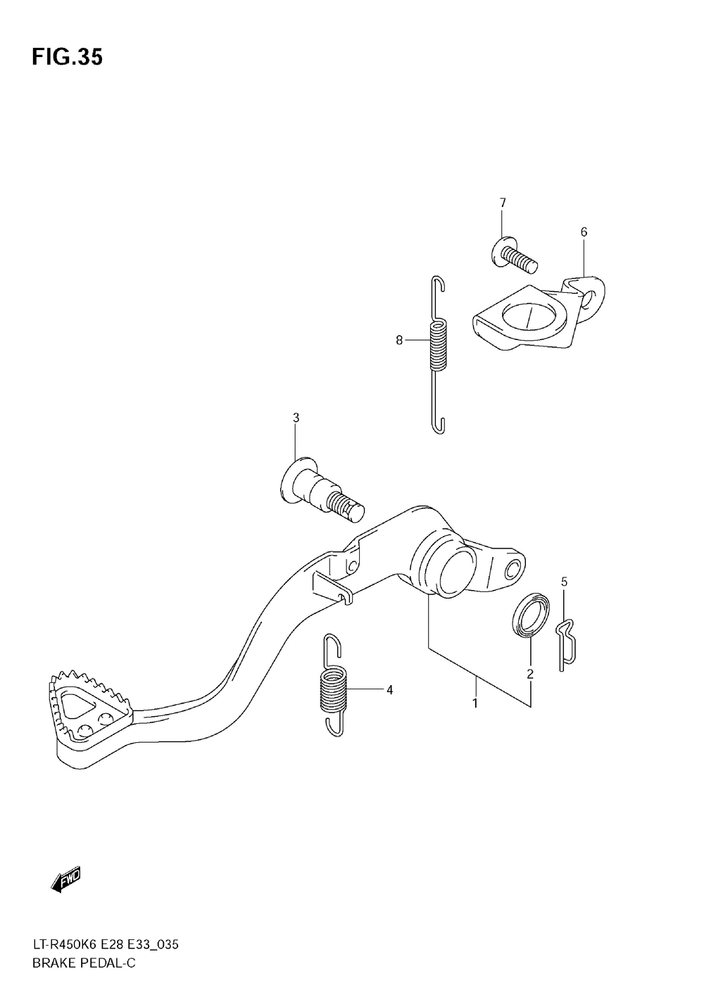 Brake pedal (model k6_k7_k8)