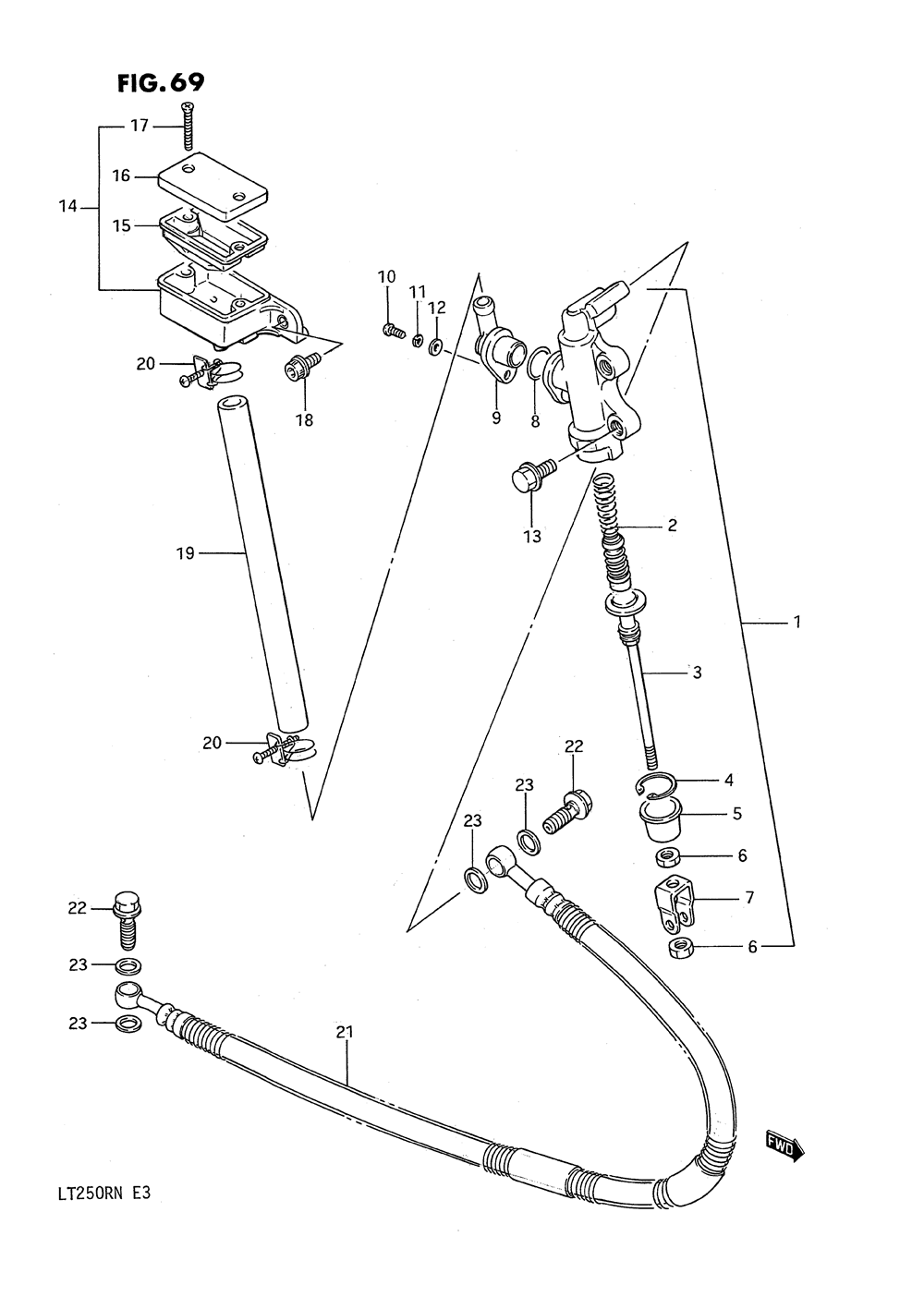 Rear master cylinder (model f)