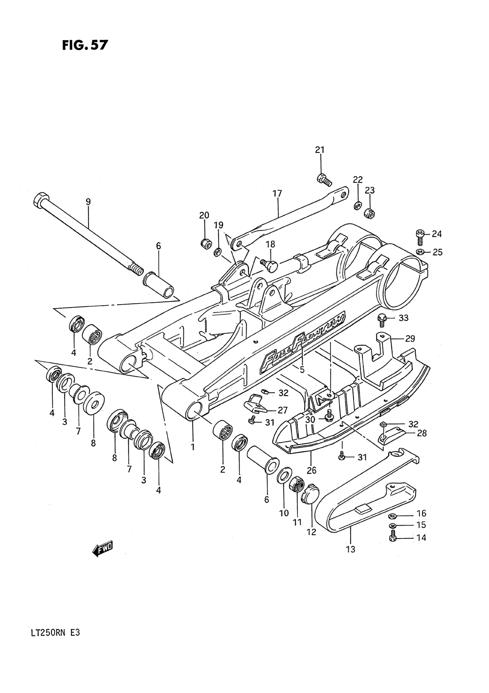 Rear swinging arm (model g)