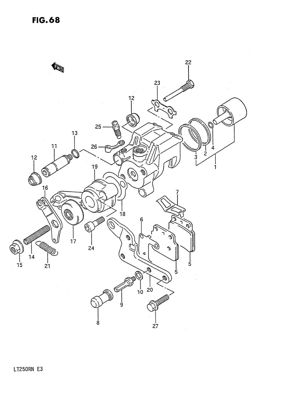 Rear caliper (model h_j_k_l_m_n)