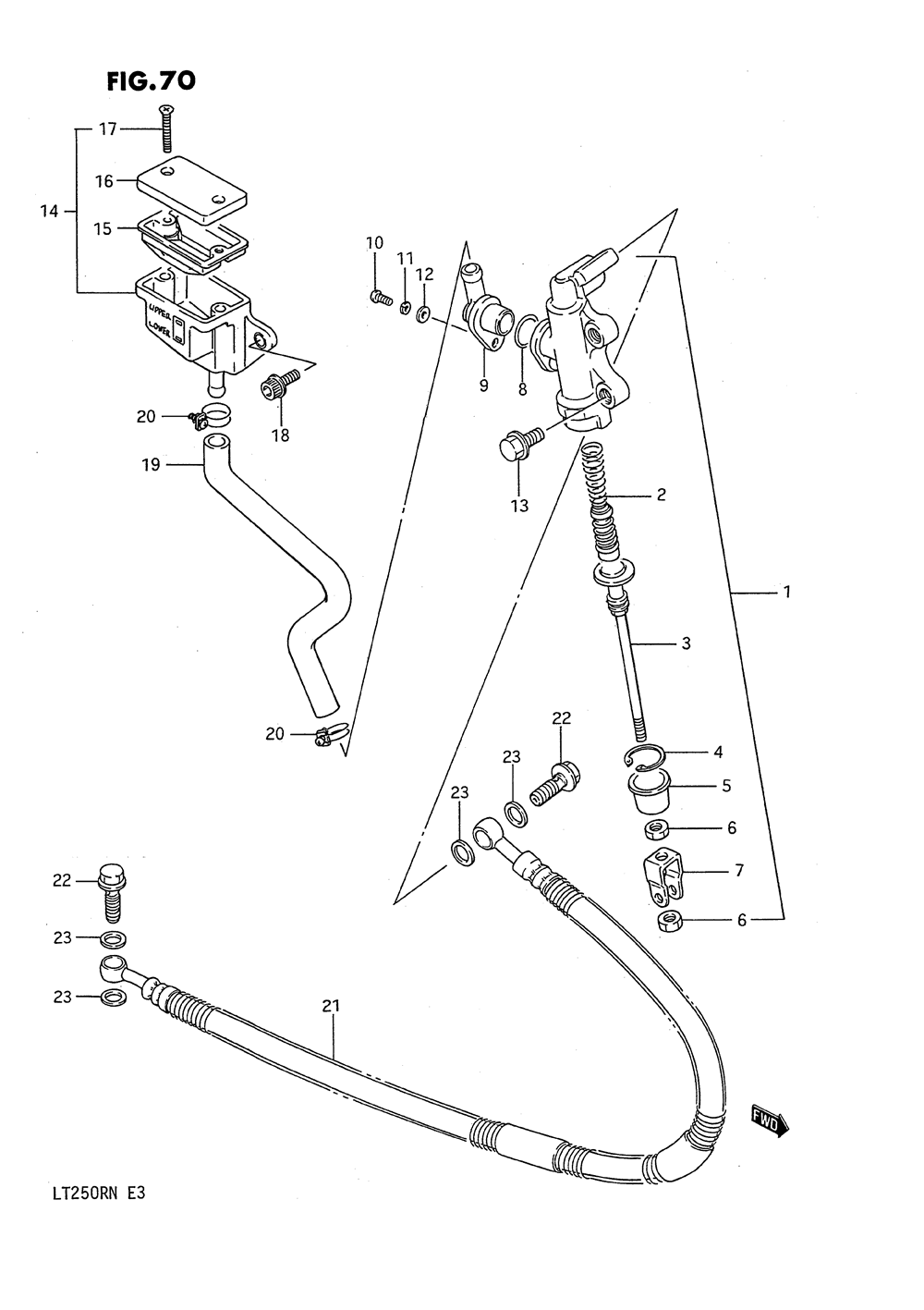 Rear master cylinder (model g)