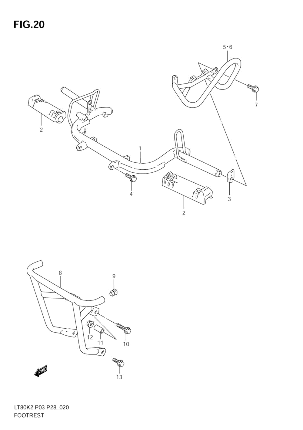 Footrest (model k2_k3_k4_k5_k6 p3)