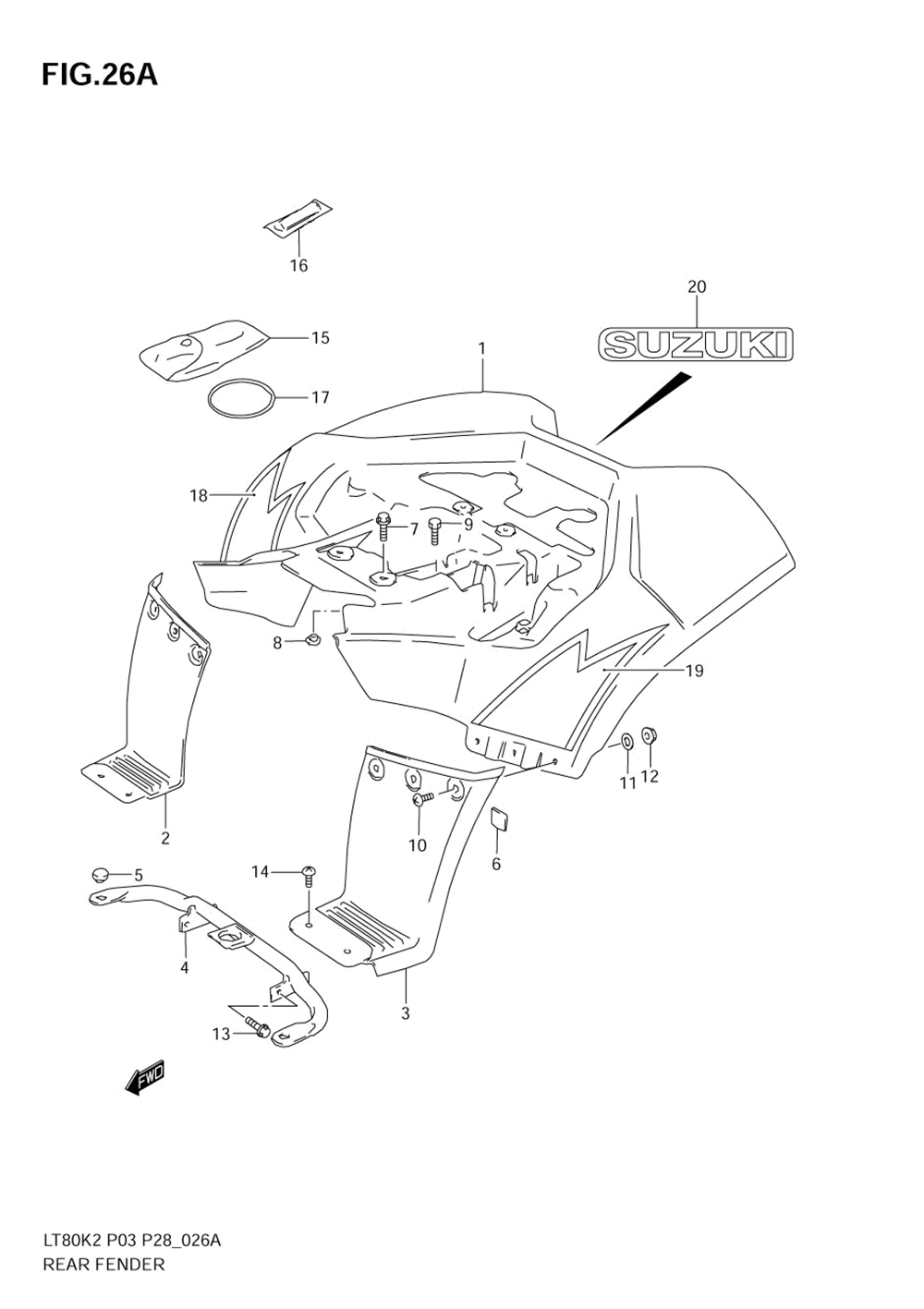 Rear fender (model k4)