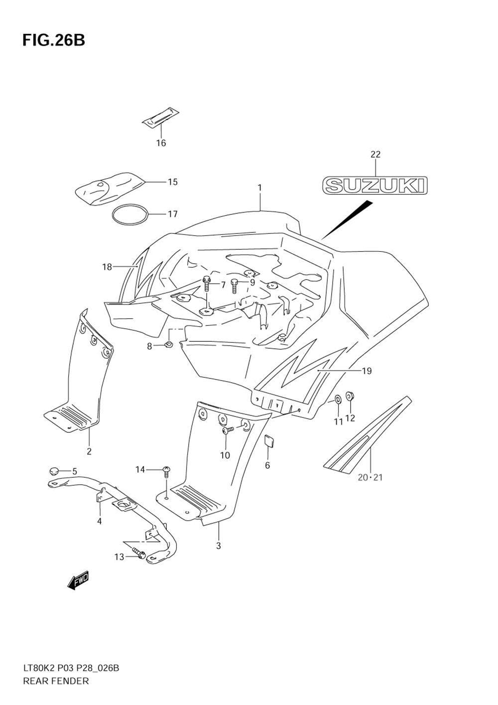 Rear fender (model k5_k6)