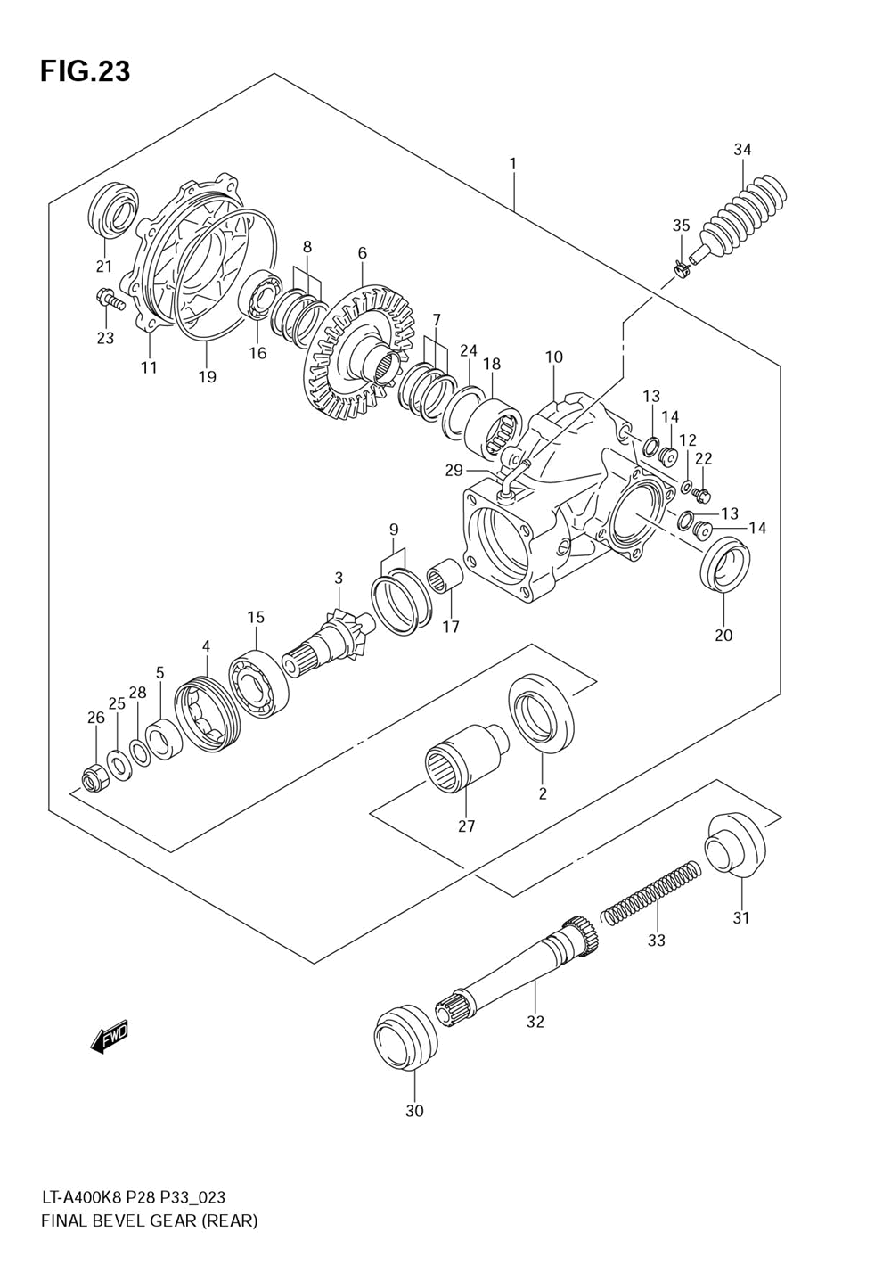 Final bevel gear (rear)