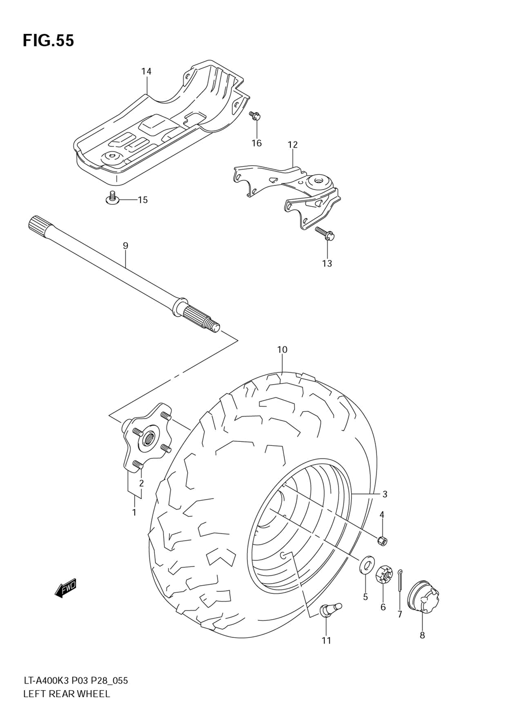 Left rear wheel