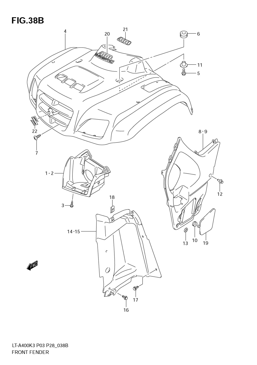 Front fender (model k5_k6_k7)